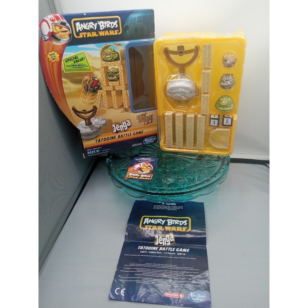 Angry Birds Star Wars Jenga Tatooine Battle Game COMPLETE Hasbro 2012 Rovio